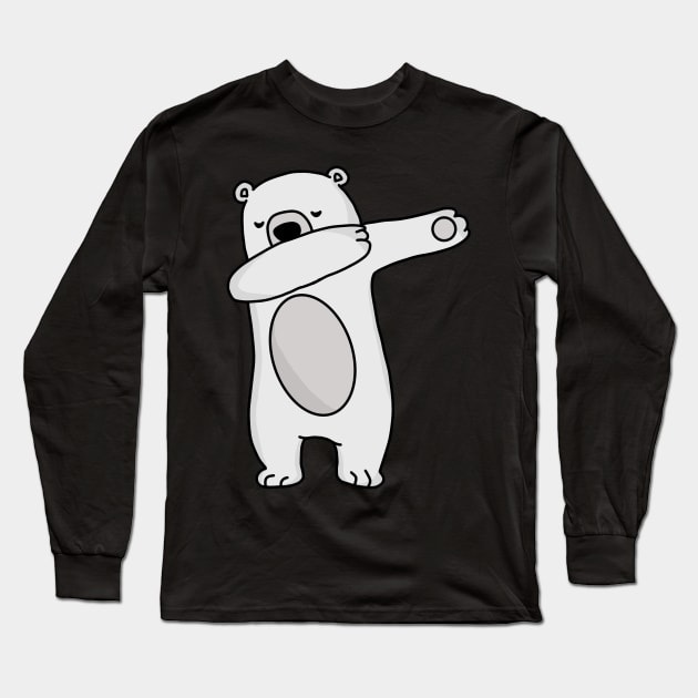 Dabbing Polar Bear Long Sleeve T-Shirt by TheUnknown93